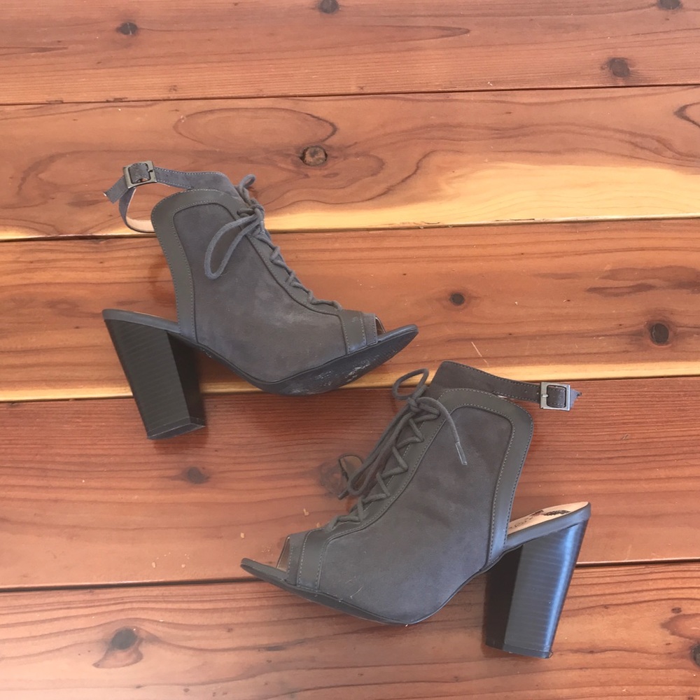 Grey low heel wedges